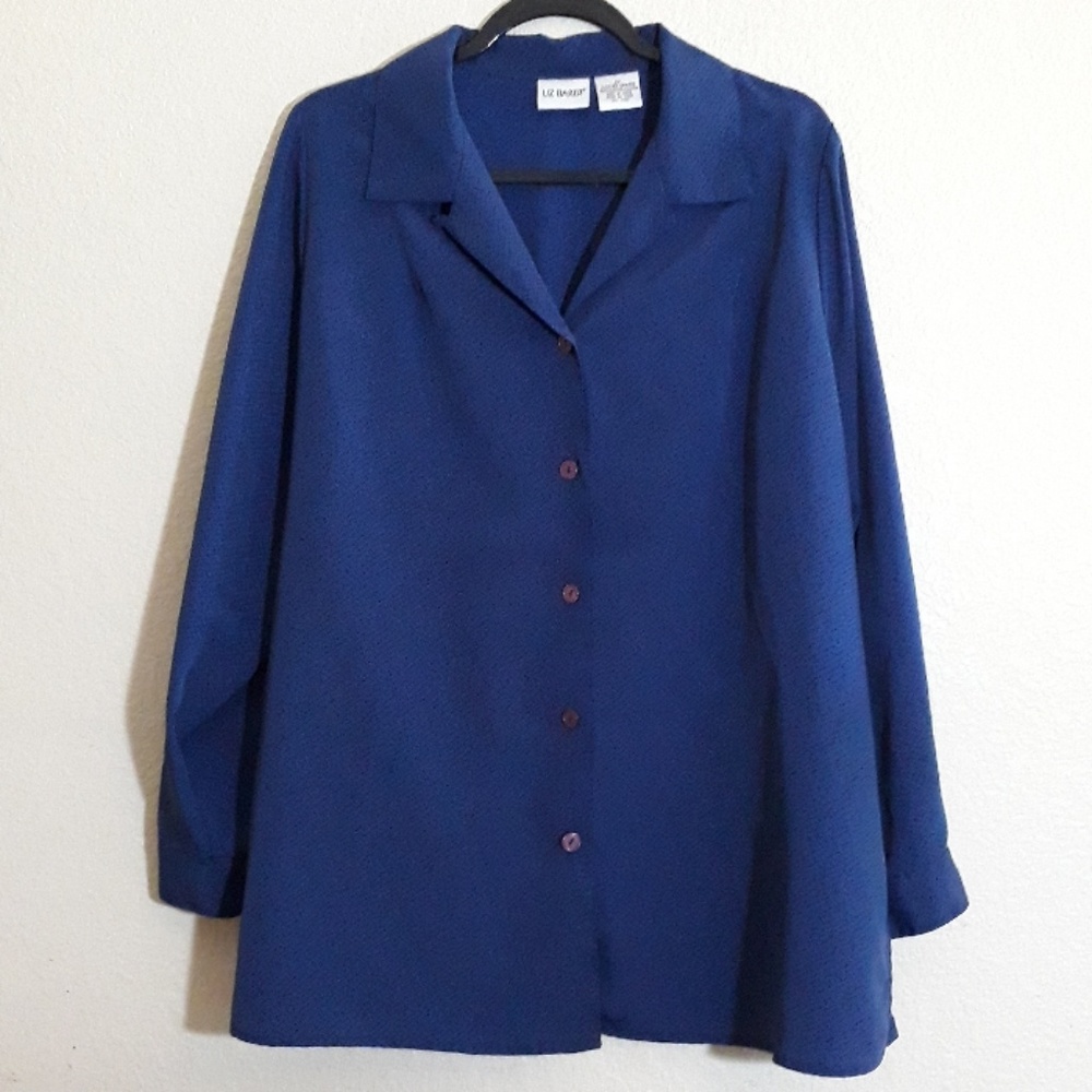 LIZ BAKER Plus Size Blouse 2x - Blue